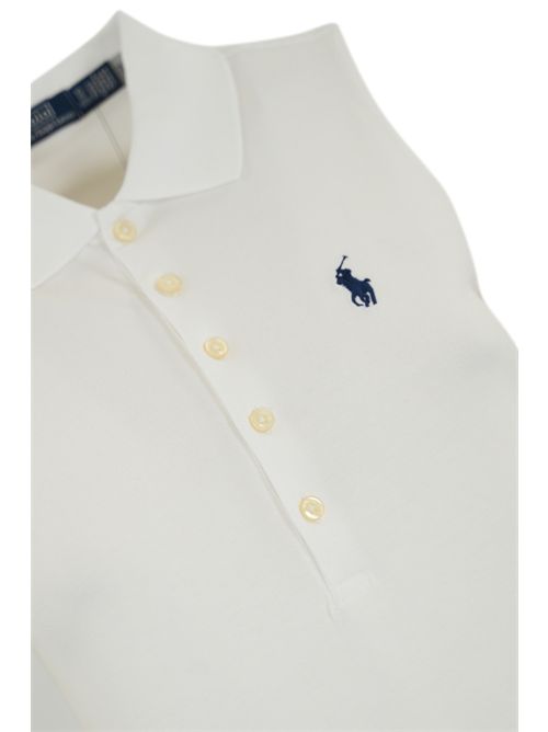 Abito smanicato in cotone stretch Bianco POLO RALPH LAUREN | 211968292001